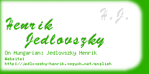 henrik jedlovszky business card